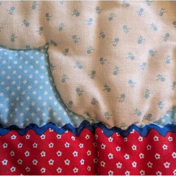 80s Wall Hanging Baby Quilt Rainbow Painter Artist Boy Primary Colors Decor Vtg - Picture 10 of 16